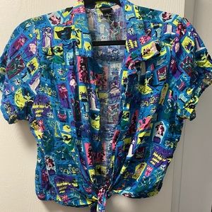 Her Universe Haunted Mansion Tie-Front Shirt